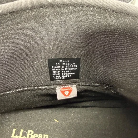 L.L Bean Black Tek 2.5 Primaloft Waterproof Chelsea Winter Boots Men's size 11 - Picture 8 of 10